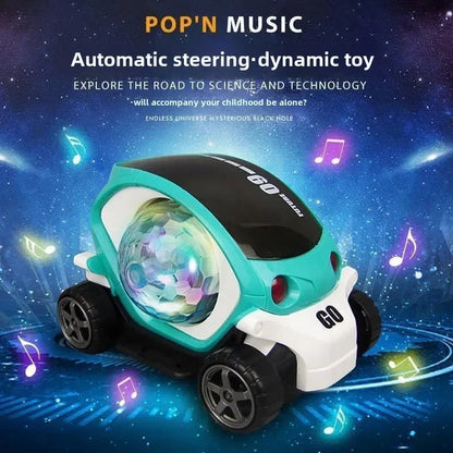 Colorful Electric Toy Car with 360° Spinning Wheels, Bright 4D Lights, Playful Music, Safe for Ages 4+
