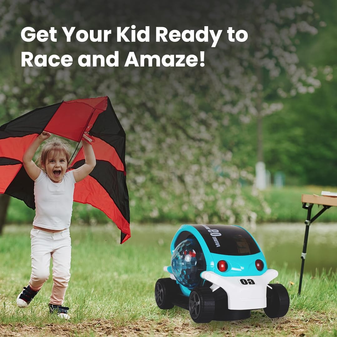 Colorful Electric Toy Car with 360° Spinning Wheels, Bright 4D Lights, Playful Music, Safe for Ages 4+