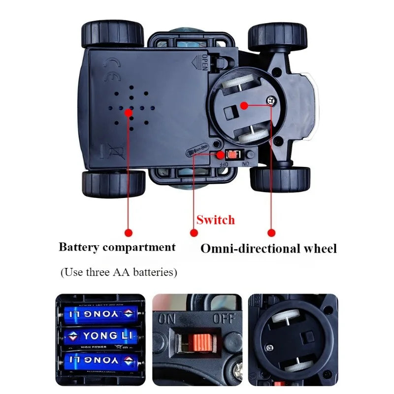 Colorful Electric Toy Car with 360° Spinning Wheels, Bright 4D Lights, Playful Music, Safe for Ages 4+