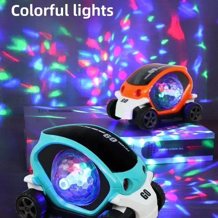 Colorful Electric Toy Car with 360° Spinning Wheels, Bright 4D Lights, Playful Music, Safe for Ages 4+