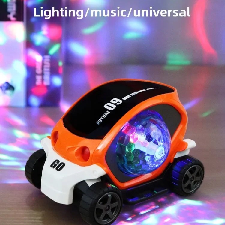 Colorful Electric Toy Car with 360° Spinning Wheels, Bright 4D Lights, Playful Music, Safe for Ages 4+