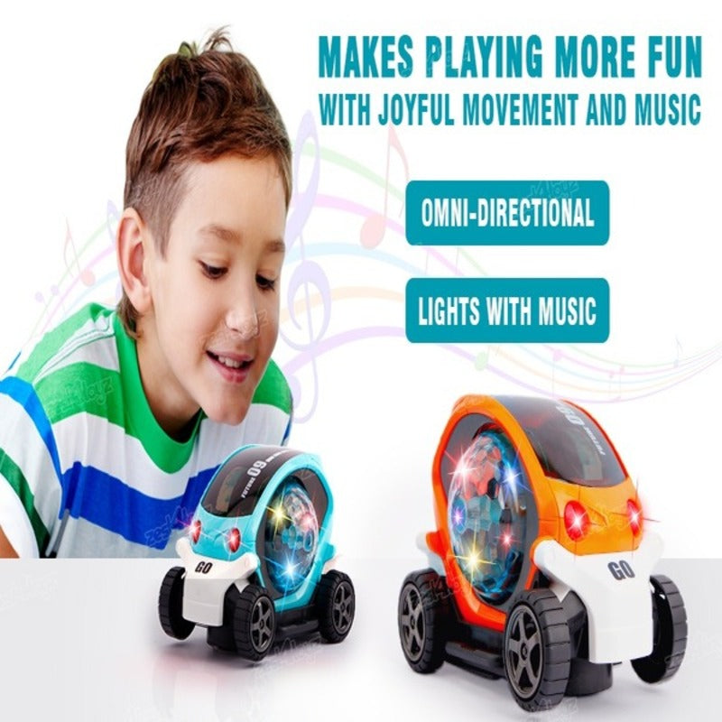 Colorful Electric Toy Car with 360° Spinning Wheels, Bright 4D Lights, Playful Music, Safe for Ages 4+