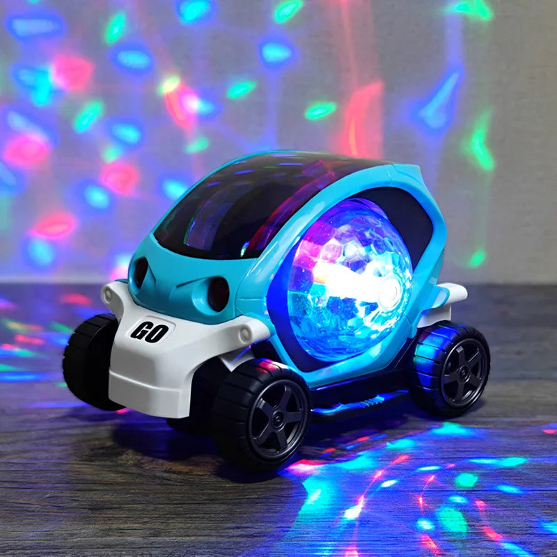 Colorful Electric Toy Car with 360° Spinning Wheels, Bright 4D Lights, Playful Music, Safe for Ages 4+