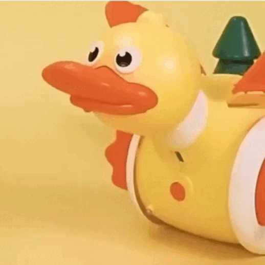 Crawling Baby with Musical Duck, Auto Obstacle Avoidance, RGB Lights, 360° Spinning, Safe for Ages 1+