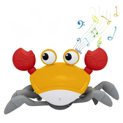 Crawling Crab Toy with Obstacle Avoidance Sensor, Music and LED Lights, Safe for Ages 3+