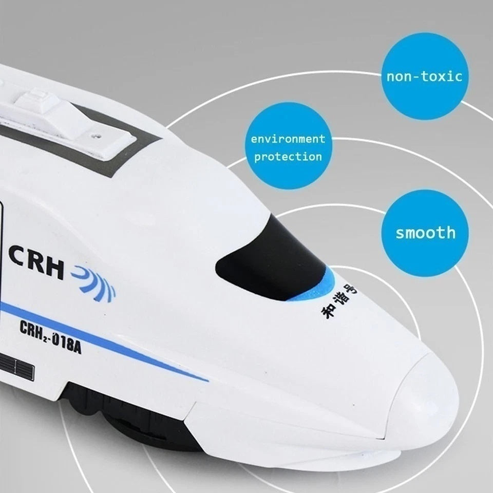 DIY Electric Train Toy with Lights and Sounds, 360 Spinning, Auto Obstacle Avoidance, Safe for Ages 2+