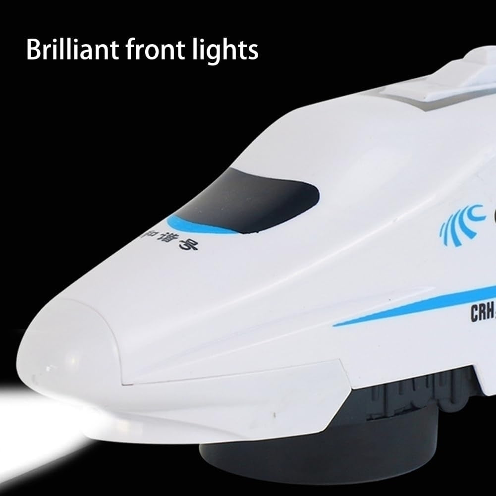 DIY Electric Train Toy with Lights and Sounds, 360 Spinning, Auto Obstacle Avoidance, Safe for Ages 2+