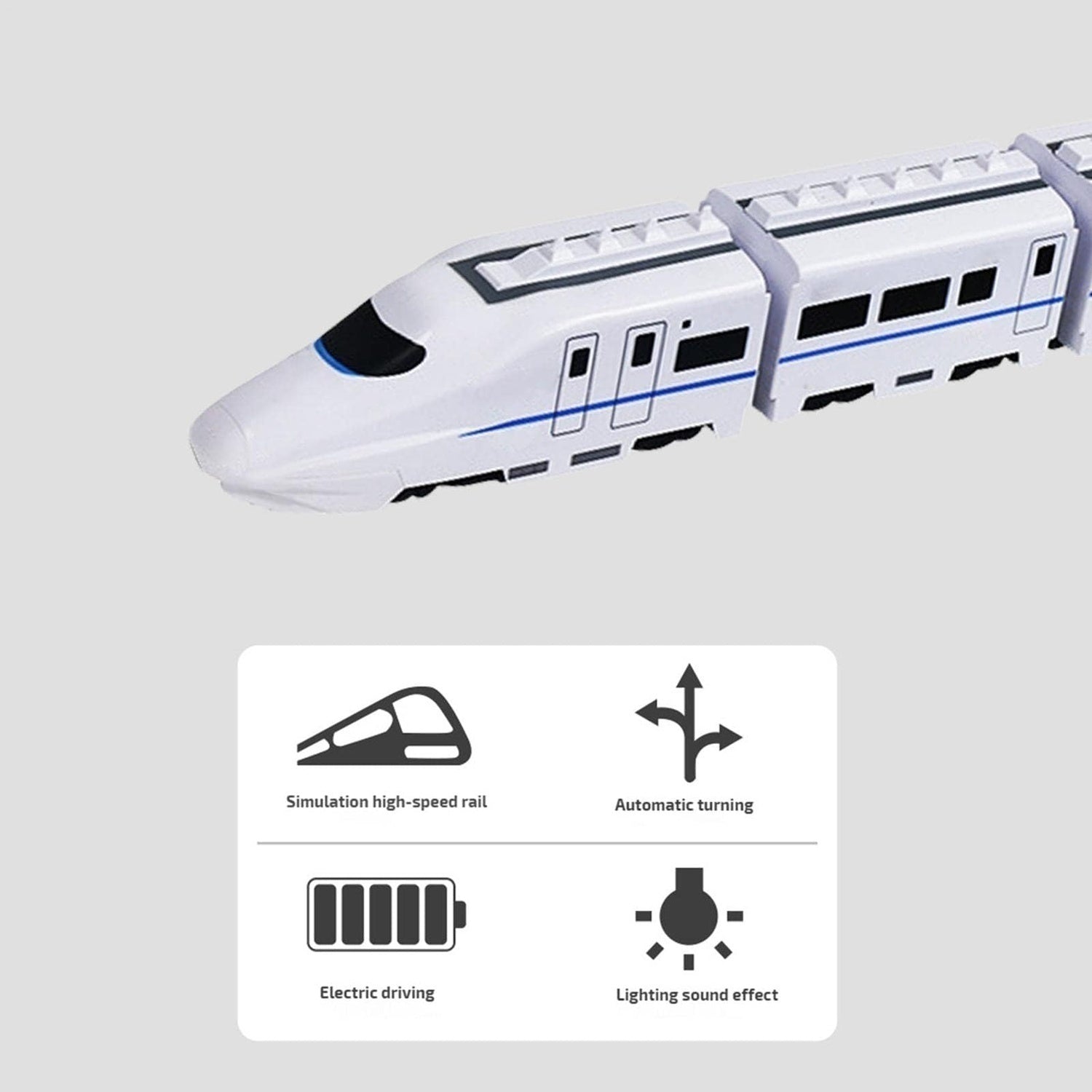 DIY Electric Train Toy with Lights and Sounds, 360 Spinning, Auto Obstacle Avoidance, Safe for Ages 2+
