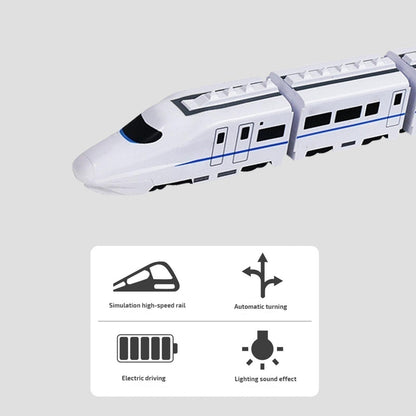 DIY Electric Train Toy with Lights and Sounds, 360 Spinning, Auto Obstacle Avoidance, Safe for Ages 2+