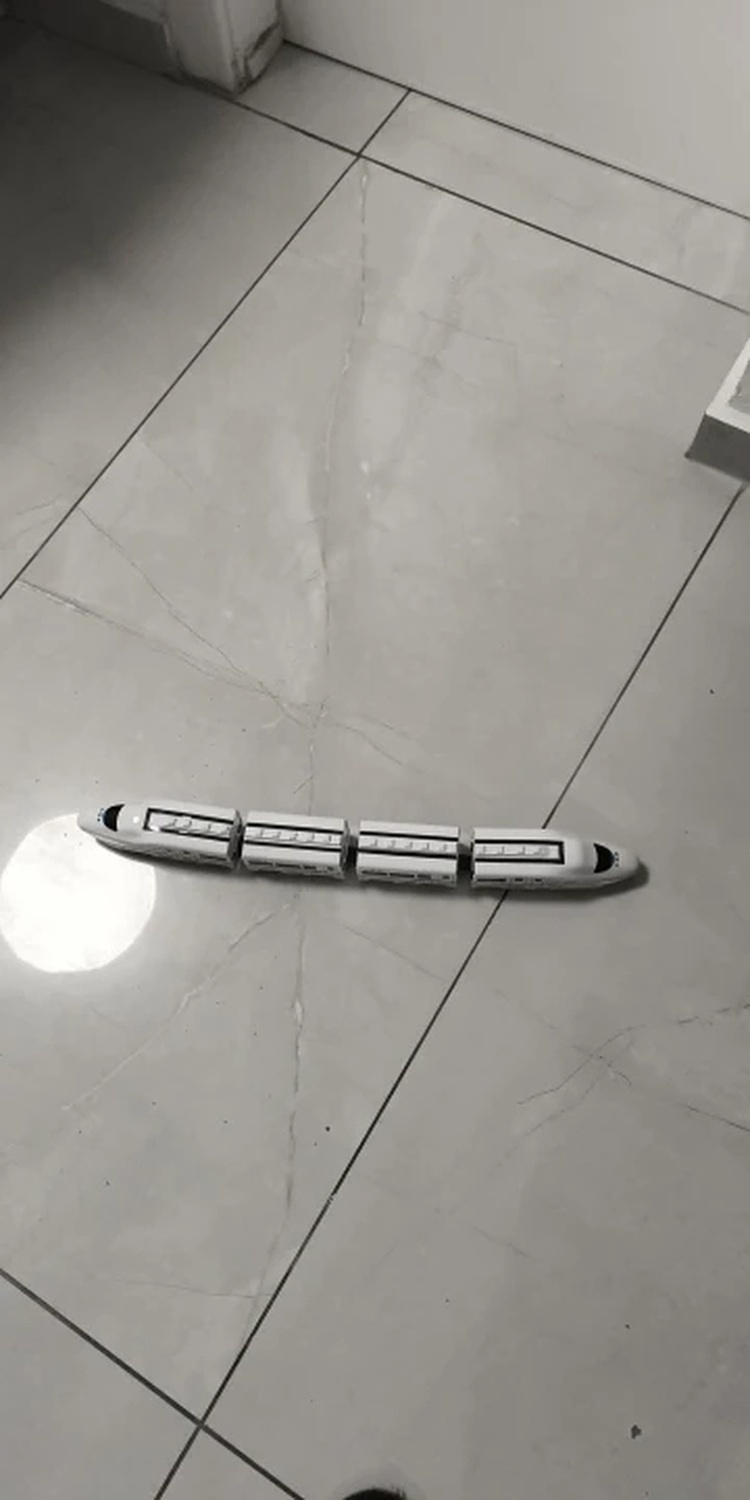 DIY Electric Train Toy with Lights and Sounds, 360° Spinning, Auto Obstacle Avoidance, Safe for Ages 2+