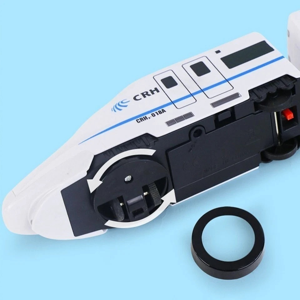 DIY Electric Train Toy with Lights and Sounds, 360° Spinning, Auto Obstacle Avoidance, Safe for Ages 2+