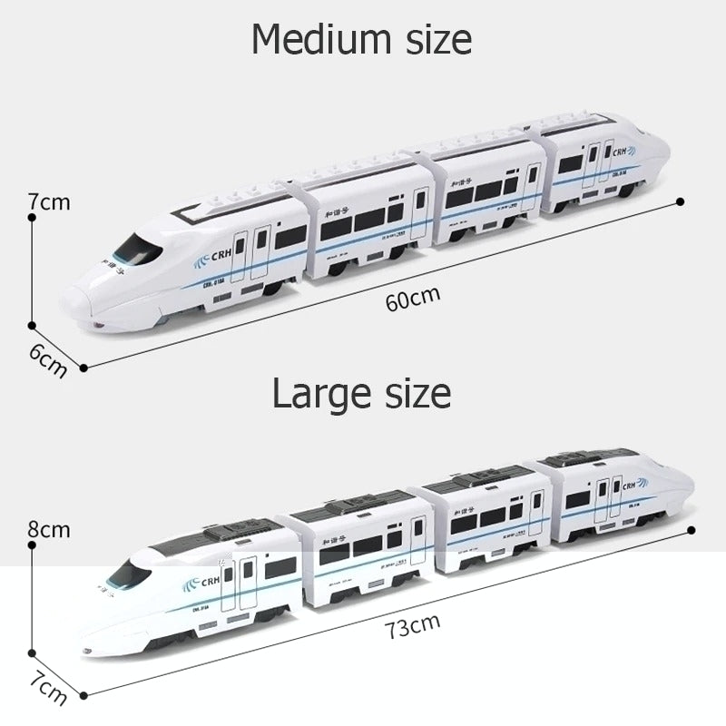 DIY Electric Train Toy with Lights and Sounds, 360° Spinning, Auto Obstacle Avoidance, Safe for Ages 2+