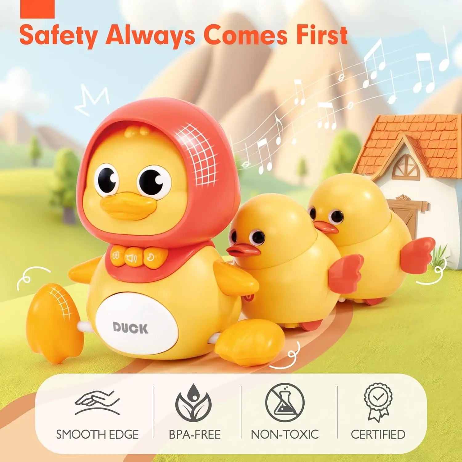 Dancing Duck Toy with Music, Lights and Walking, Safe for Ages 6 Months+