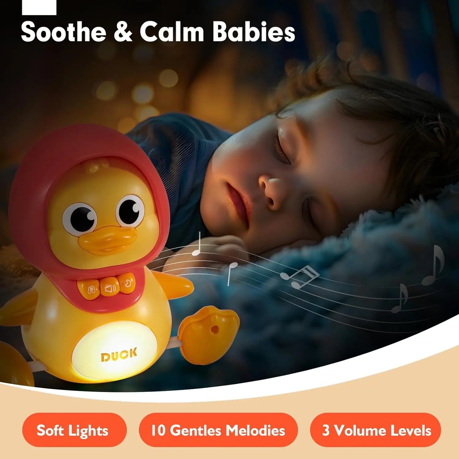 Dancing Duck Toy with Music, Lights and Walking, Safe for Ages 6 Months+