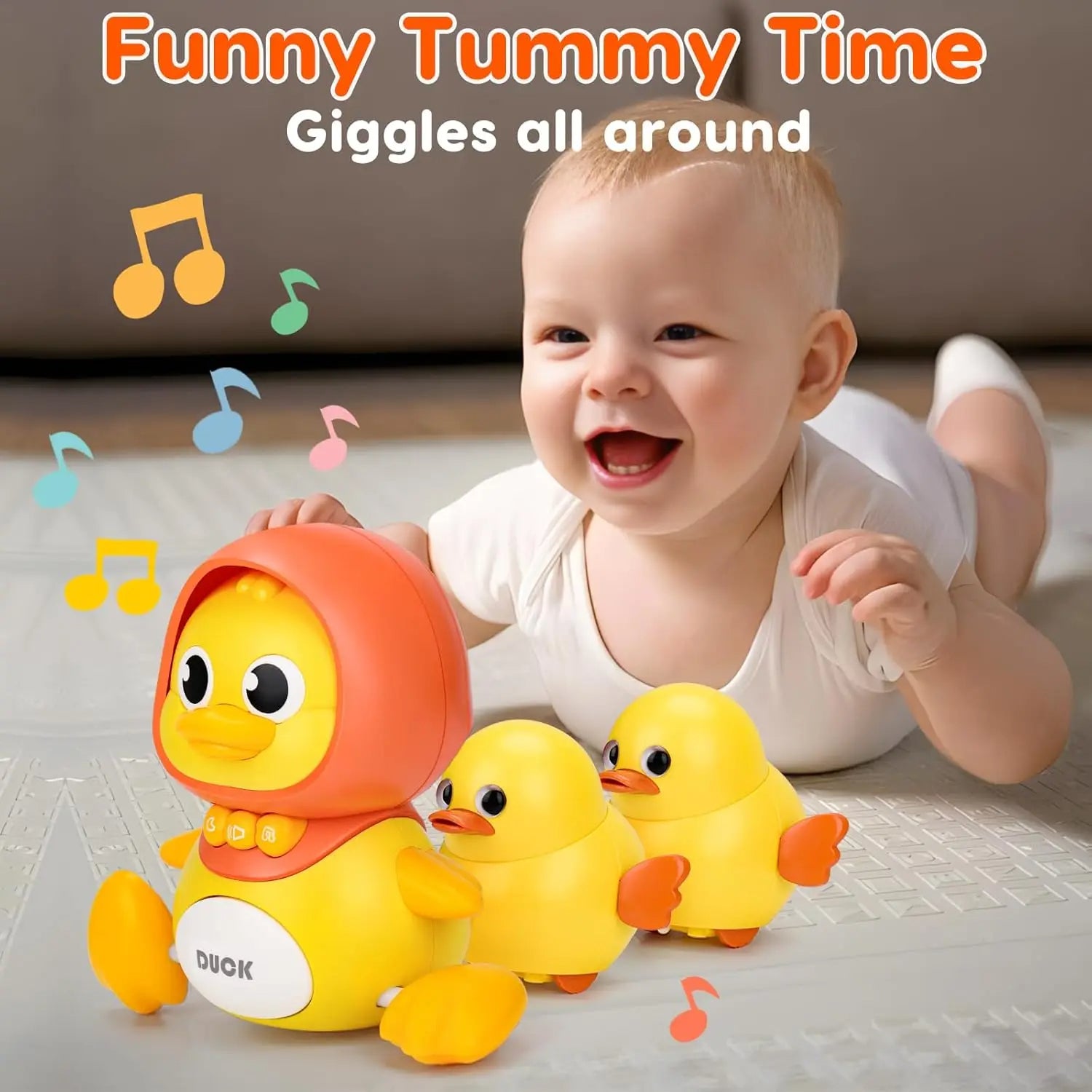 Dancing Duck Toy with Music, Lights and Walking, Safe for Ages 6 Months+