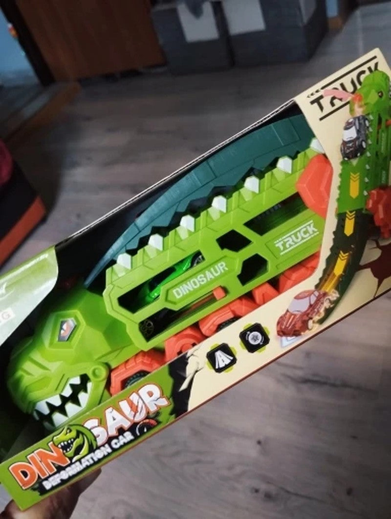 Dinosaur Transport Truck Toy - Multi-Function Vehicle with T-Rex Mode and Mini Cars, Safe for Kids Aged 3+