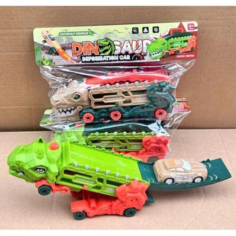 Dinosaur Transport Truck Toy - Multi-Function Vehicle with T-Rex Mode and Mini Cars, Safe for Kids Aged 3+