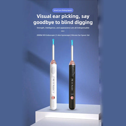 Earwax Removal Tool with Camera and Light, 360° View, Soft Silicone Tip, High-Speed WiFi Imaging