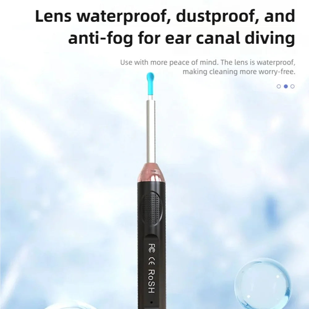 Earwax Removal Tool with Camera and Light, 360° View, Soft Silicone Tip, High-Speed WiFi Imaging