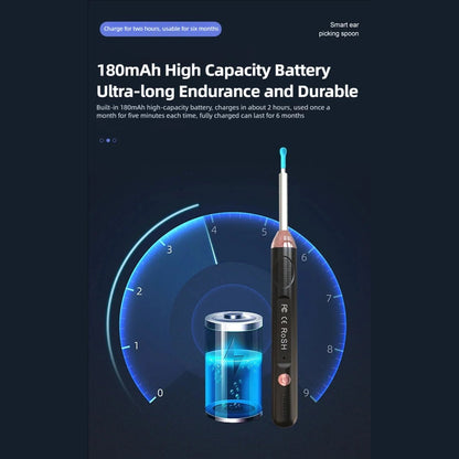 Earwax Removal Tool with Camera and Light, 360° View, Soft Silicone Tip, High-Speed WiFi Imaging