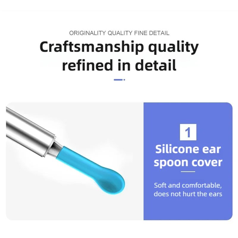 Earwax Removal Tool with Camera and Light, 360° View, Soft Silicone Tip, High-Speed WiFi Imaging