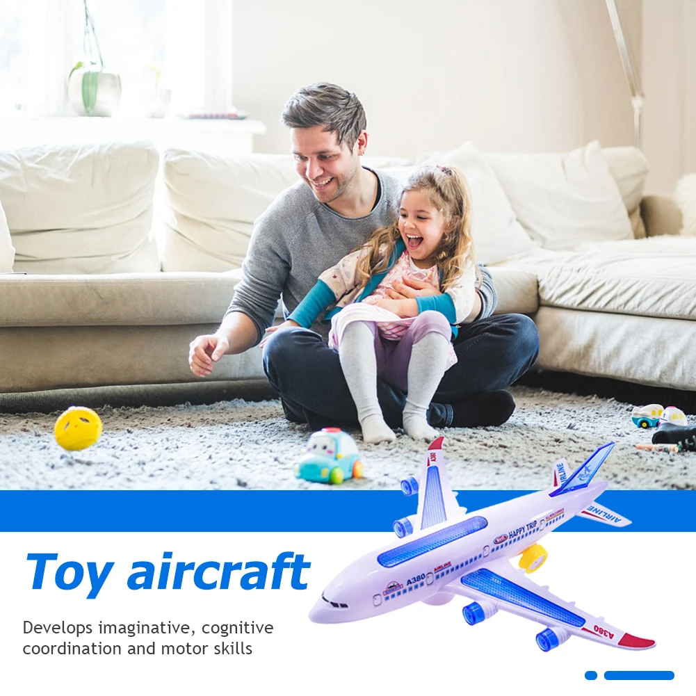 Electric Airplane Toy with Music, Lights, and Automatic Rotation - Educational Toy - Safe for Ages 2+