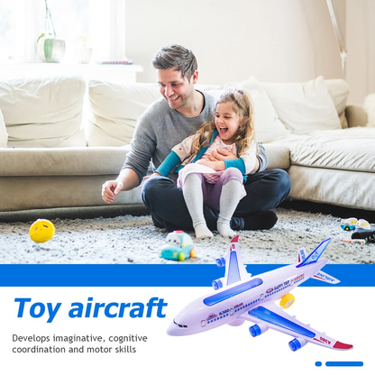 Electric Airplane Toy with Music, Lights, and Automatic Rotation - Educational Toy - Safe for Ages 2+