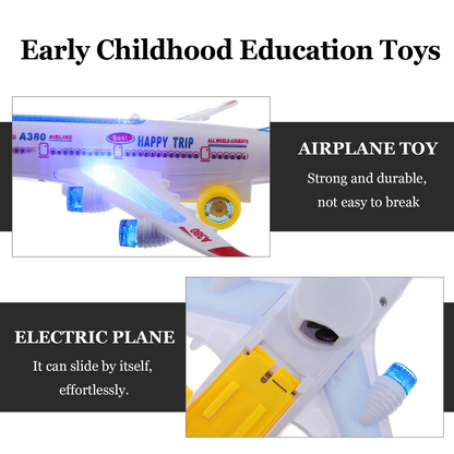Electric Airplane Toy with Music, Lights, and Automatic Rotation - Educational Toy - Safe for Ages 2+