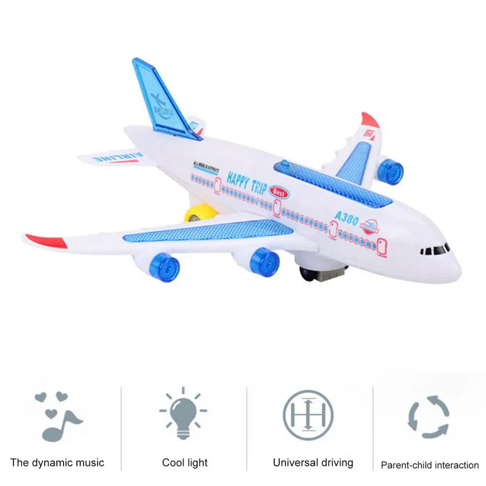 Electric Airplane Toy with Music, Lights, and Automatic Rotation - Educational Toy - Safe for Ages 2+