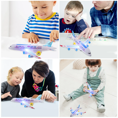 Electric Airplane Toy with Music, Lights, and Automatic Rotation - Educational Toy - Safe for Ages 2+