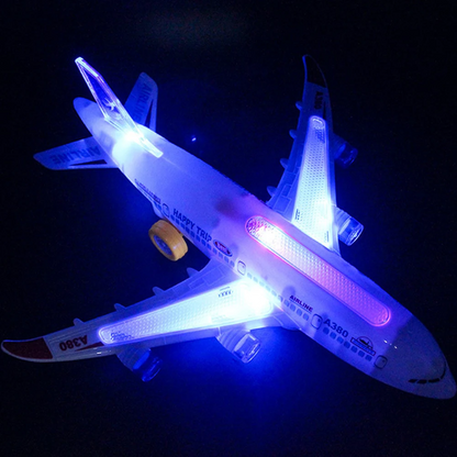Electric Airplane Toy with Music, Lights, and Automatic Rotation - Educational Toy - Safe for Ages 2+