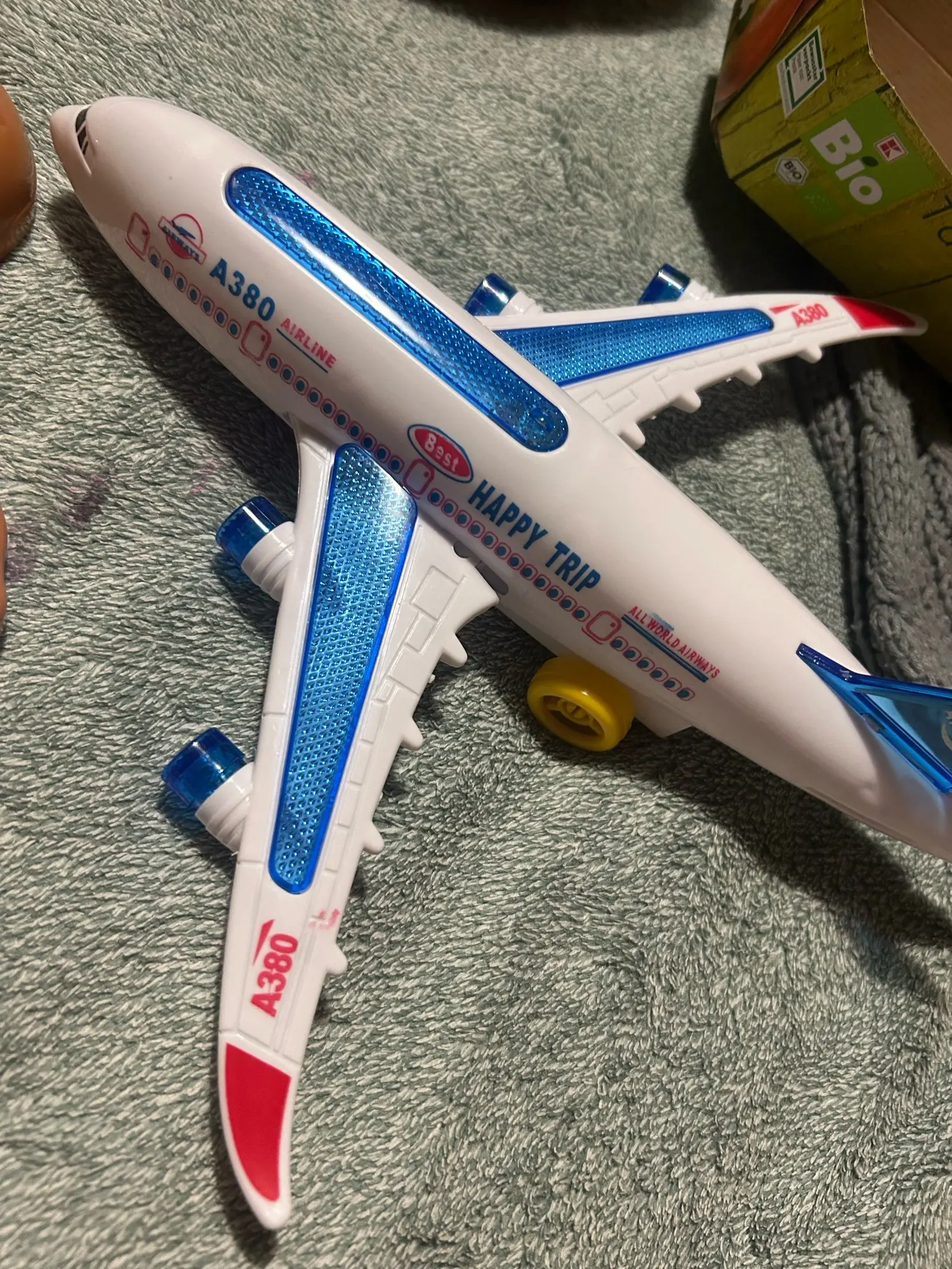 Electric Airplane Toy with Music, Lights, and Automatic Rotation - Educational Toy - Safe for Ages 2+