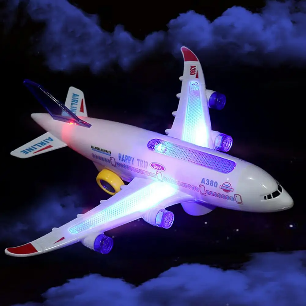 Electric Airplane Toy with Music, Lights, and Automatic Rotation - Educational Toy - Safe for Ages 2+