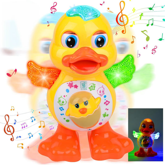Electric Dancing Duck Toy with Interactive Music and Flashing Lights, Safe for Ages 1+