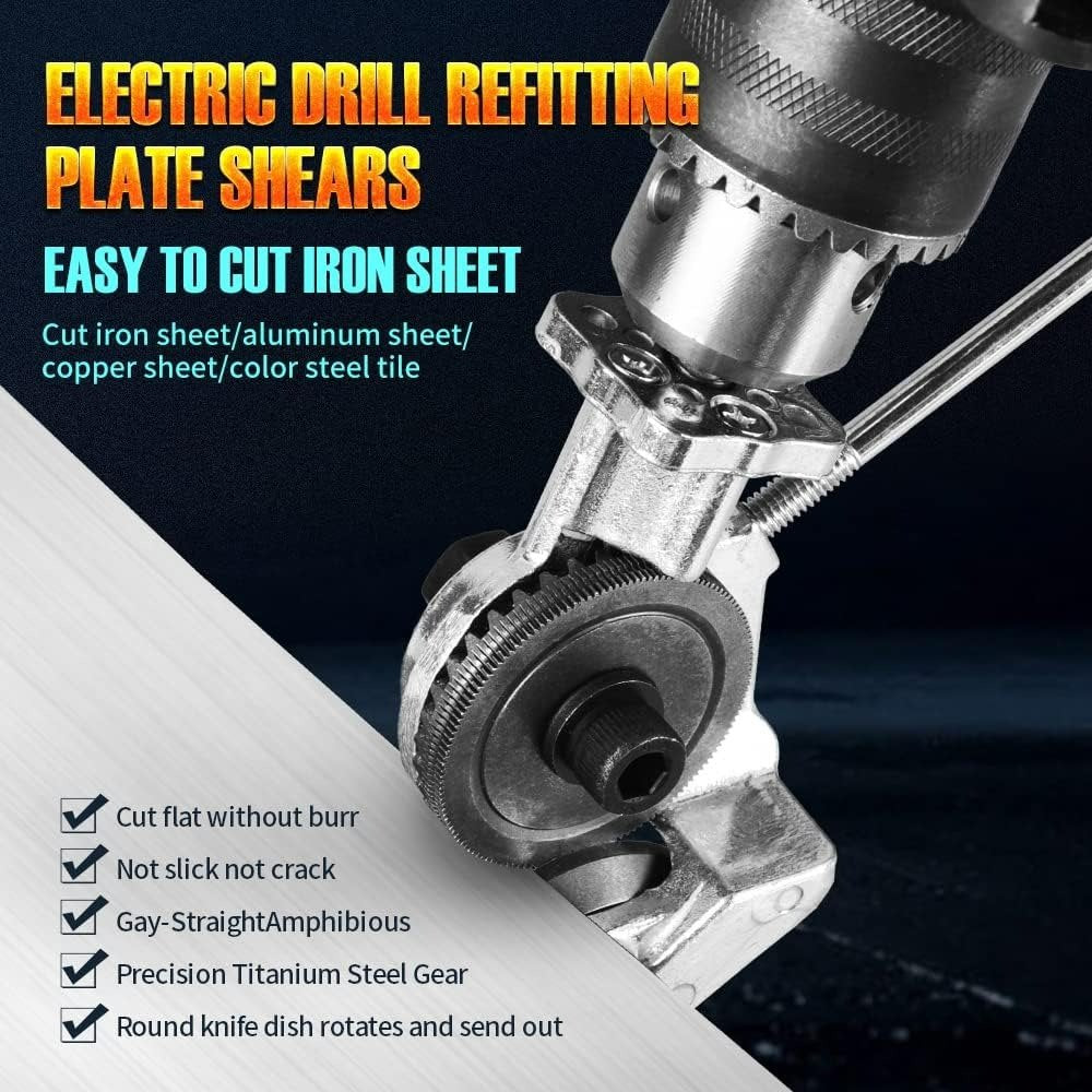 Electric Drill Refitting Plate Shears with Precision Metal Cutting and Multi-Material Cutting Capability
