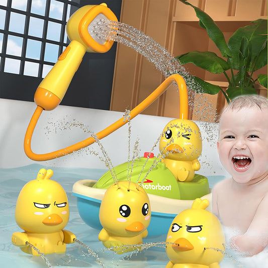 Electric Duck Bath Toy with Automatic Water Sprayer, LED Lights, Safe for Ages 2+