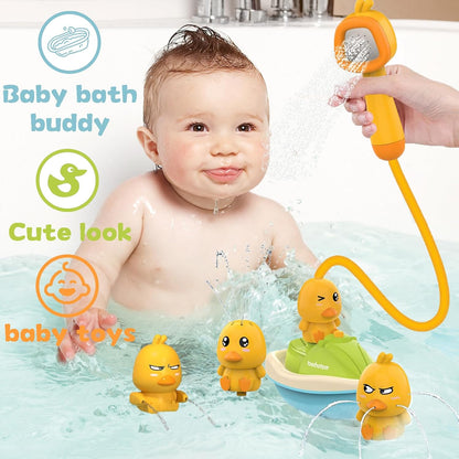 Electric Duck Bath Toy with Automatic Water Sprayer, LED Lights, Safe for Ages 2+