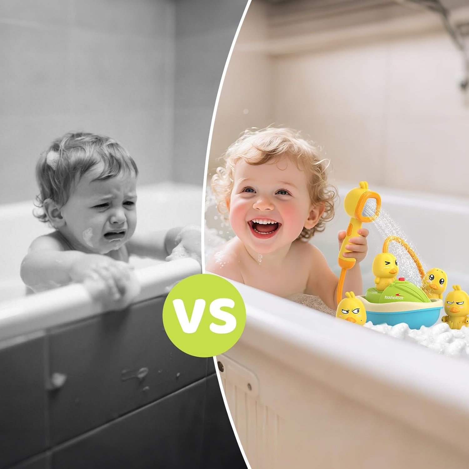 Electric Duck Bath Toy with Automatic Water Sprayer, LED Lights, Safe for Ages 2+