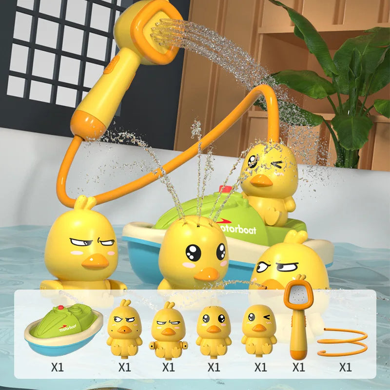 Electric Duck Bath Toy with Automatic Water Sprayer, LED Lights, Safe for Ages 2+
