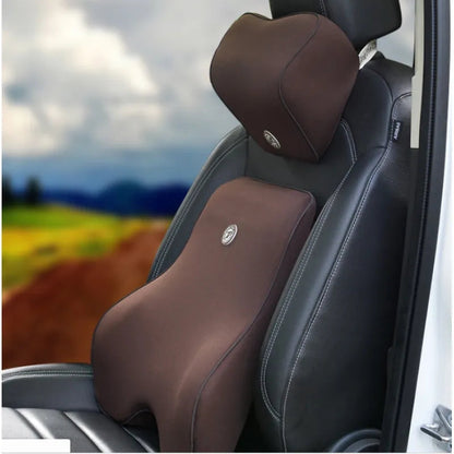 Ergonomic Memory Foam Lumbar and Neck Support Cushion Set