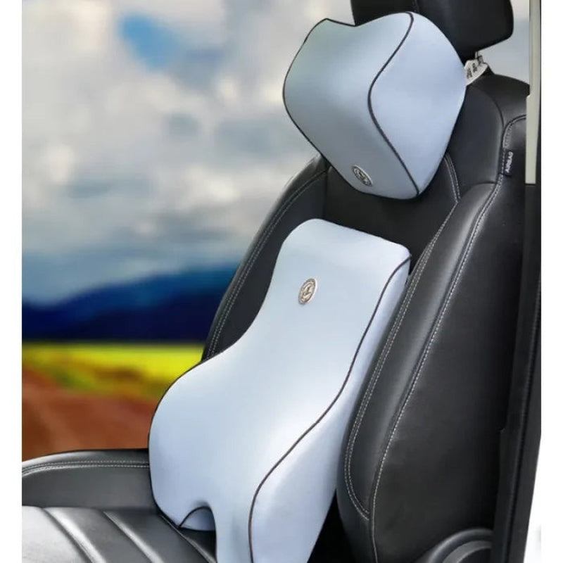 Ergonomic Memory Foam Lumbar and Neck Support Cushion Set