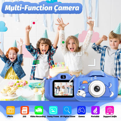 Exciting Camera for Inquisitive Children With Selfie, 32GB Storage, Display Screen, Fun Cartoon Design for Ages 3+