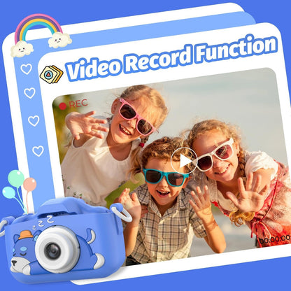 Exciting Camera for Inquisitive Children With Selfie, 32GB Storage, Display Screen, Fun Cartoon Design for Ages 3+