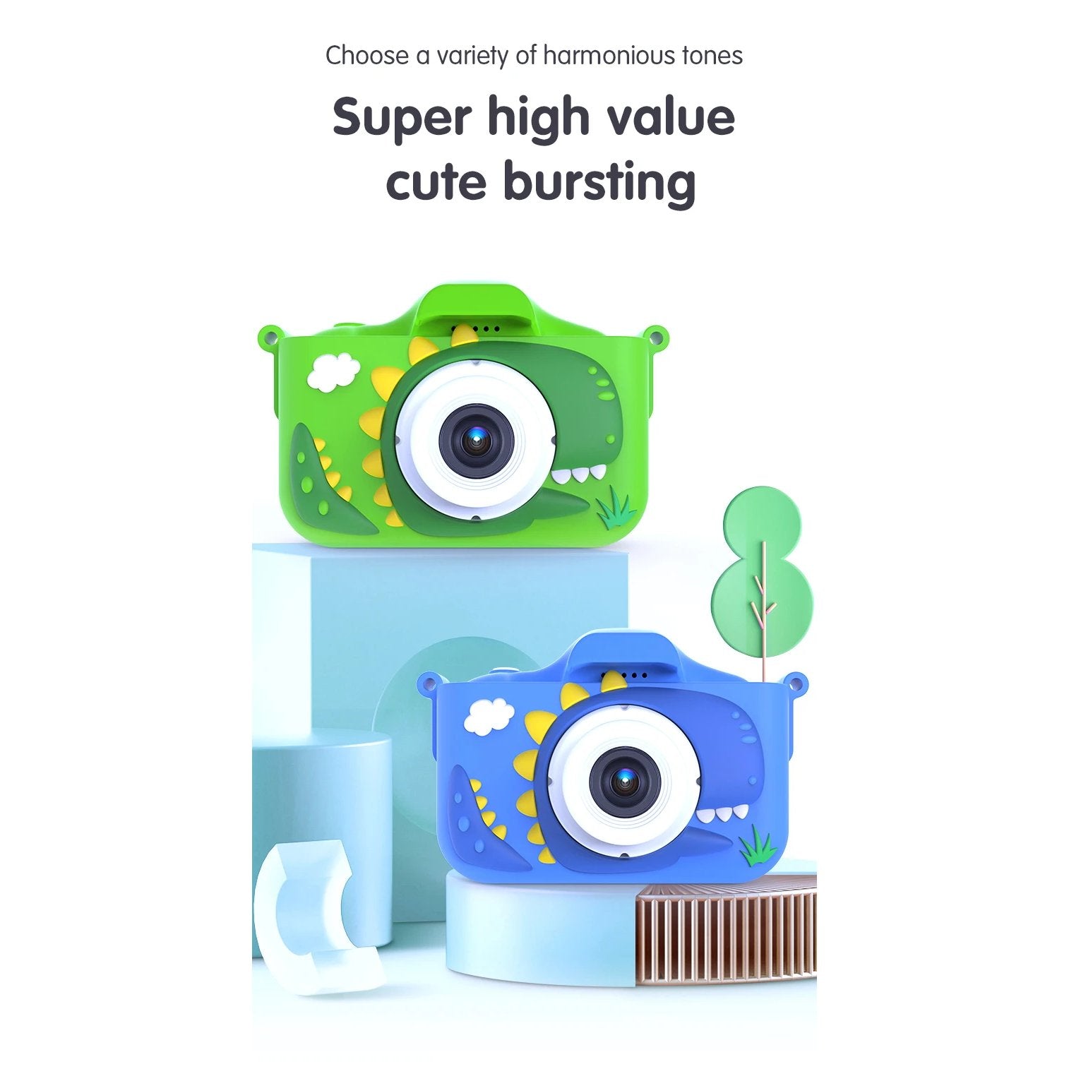 Exciting Camera for Inquisitive Children With Selfie, 32GB Storage, Display Screen, Fun Cartoon Design for Ages 3+