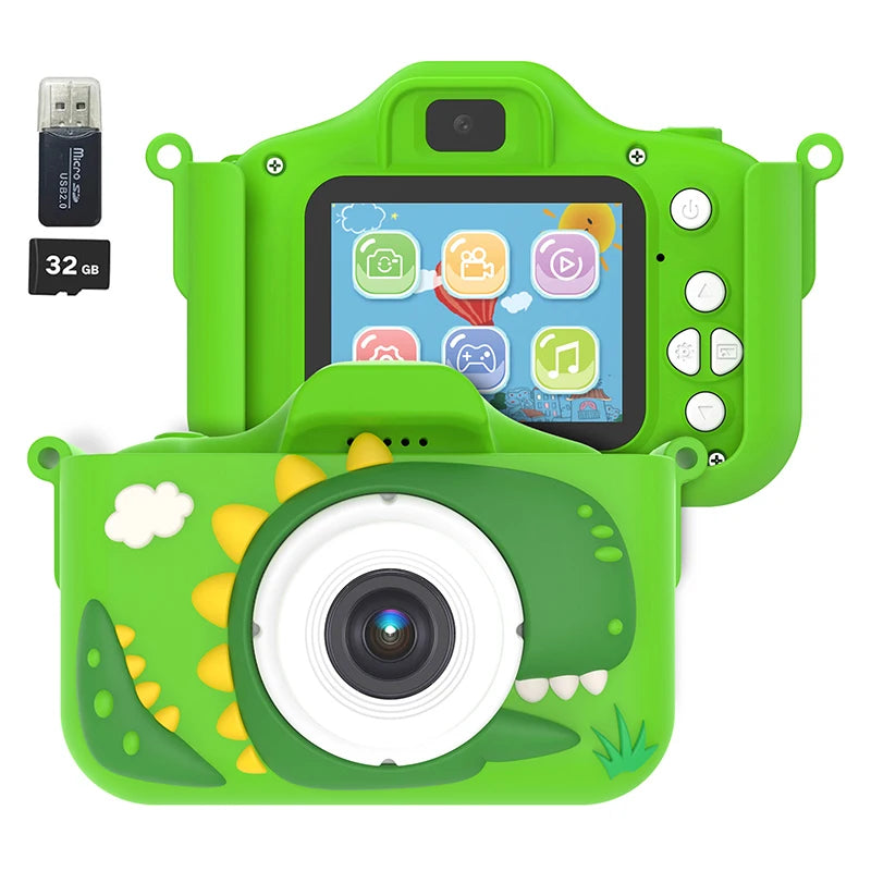 Exciting Camera for Inquisitive Children With Selfie, 32GB Storage, Display Screen, Fun Cartoon Design for Ages 3+