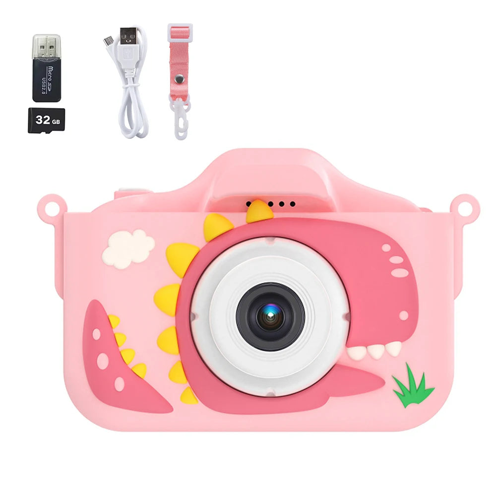 Exciting Camera for Inquisitive Children With Selfie, 32GB Storage, Display Screen, Fun Cartoon Design for Ages 3+