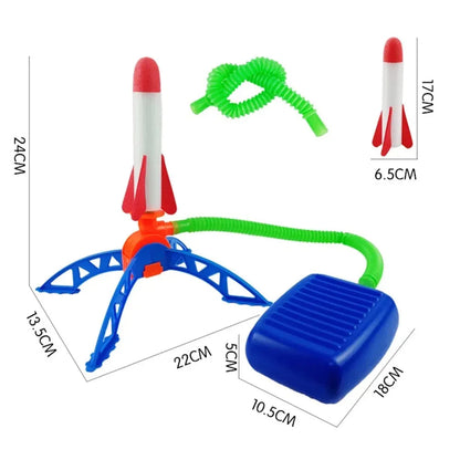 Foam Rocket Launcher Toy, Jump-Powered Launch, Shoots 100ft, 180° Adjustable Angle, Safe for Ages 3+