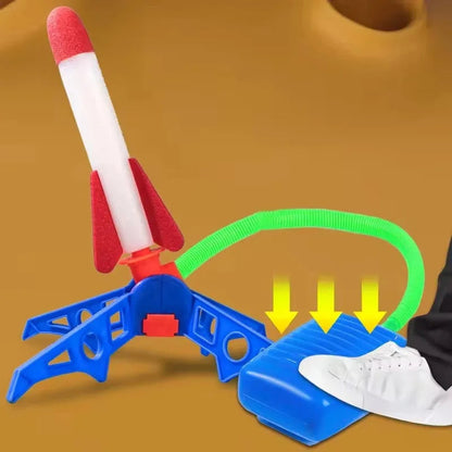 Foam Rocket Launcher Toy, Jump-Powered Launch, Shoots 100ft, 180° Adjustable Angle, Safe for Ages 3+