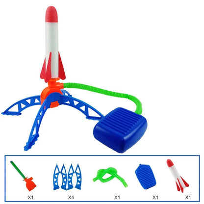 Foam Rocket Launcher Toy, Jump-Powered Launch, Shoots 100ft, 180° Adjustable Angle, Safe for Ages 3+