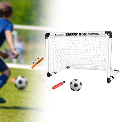 Foldable Kids Soccer Goal Set with Ball & Ground Stakes – Easy-to-Assemble Football Gate for Backyard Fun, Park Games & Training